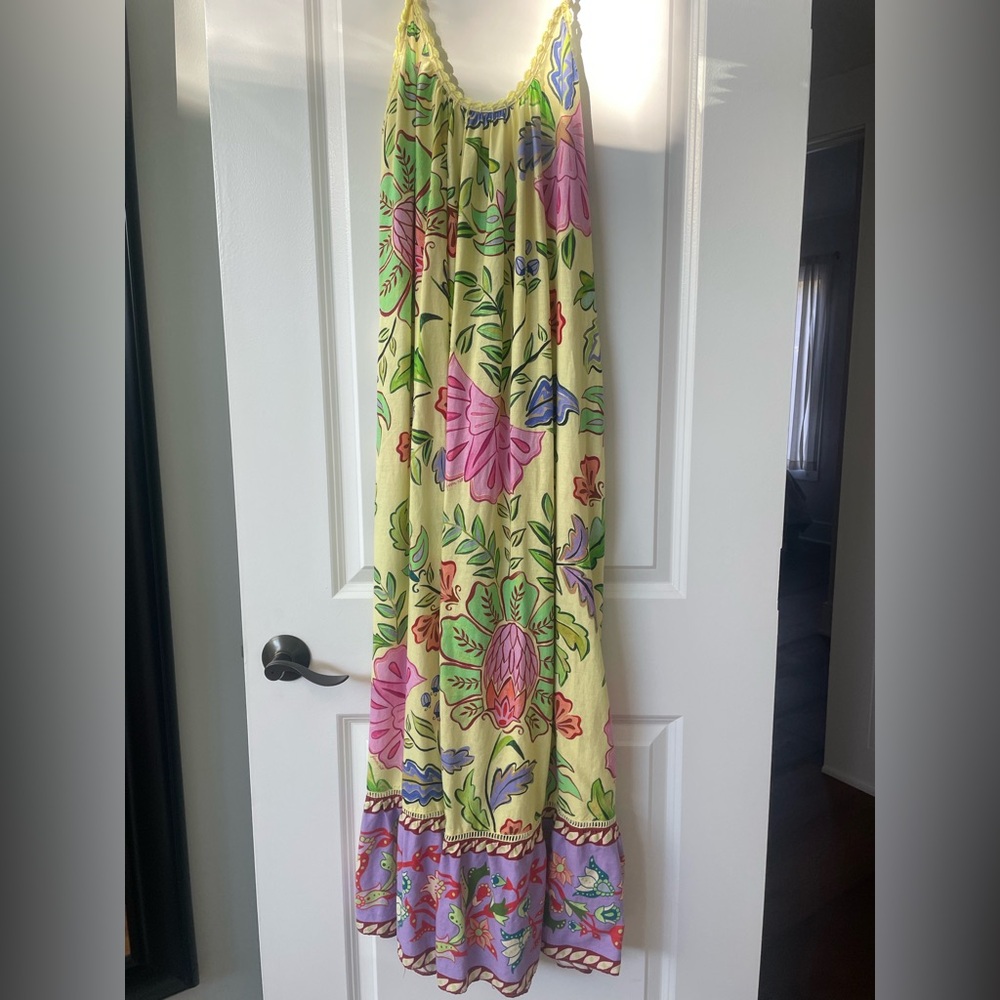 FARM Rio Maxi Dress with Yellow and Purple Accents